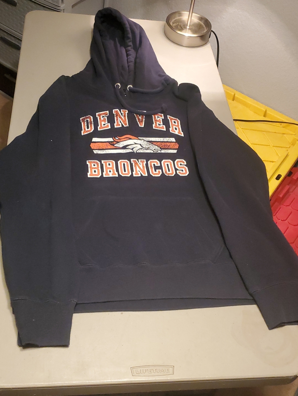 Denver Broncos Navy Pullover Hoodie - Men's